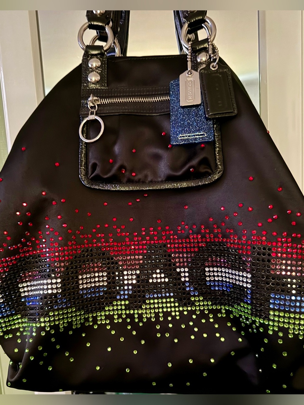 RARE LIMITED EDITION Vintage Coach Poppy Spotlight Tote - Multicolor Crystals